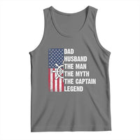 Funny Boat Captain Tank Top Dad Husband The Man The Myth The Captain Legend