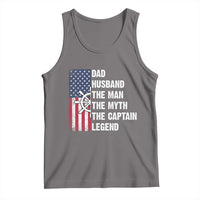 Funny Boat Captain Tank Top Dad Husband The Man The Myth The Captain Legend