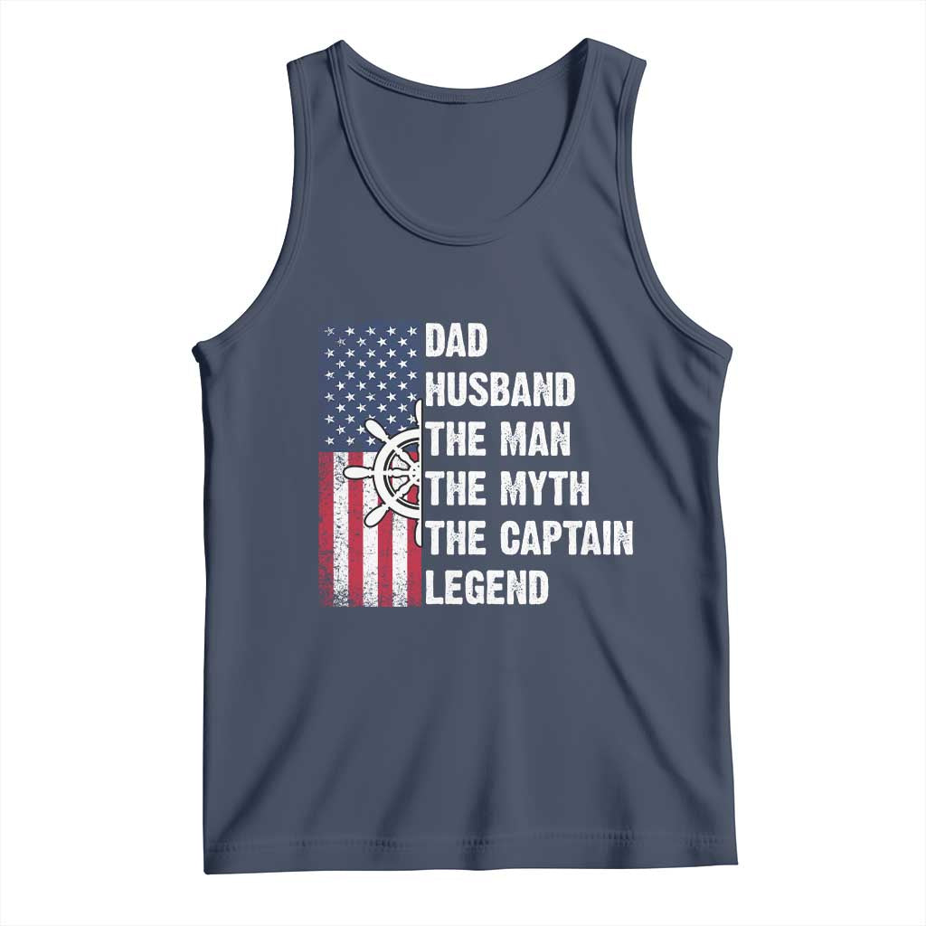 Funny Boat Captain Tank Top Dad Husband The Man The Myth The Captain Legend