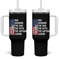 Funny Boat Captain Tumbler With Handle Dad Husband The Man The Myth The Captain Legend