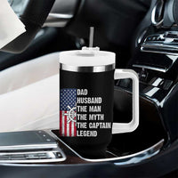 Funny Boat Captain Tumbler With Handle Dad Husband The Man The Myth The Captain Legend