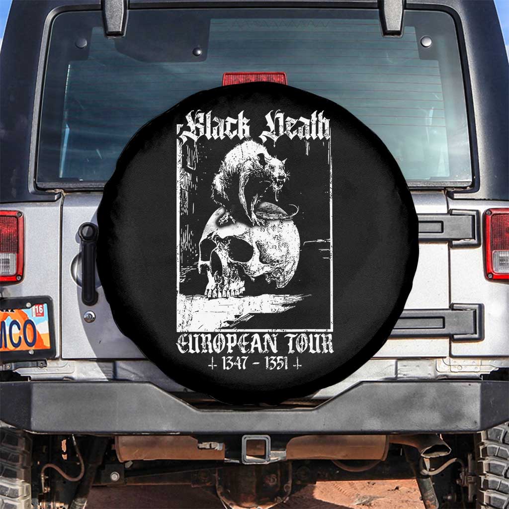 Black Death European Tour Spare Tire Cover Plague Rat Medieval History Skull Gothic - Wonder Print Shop