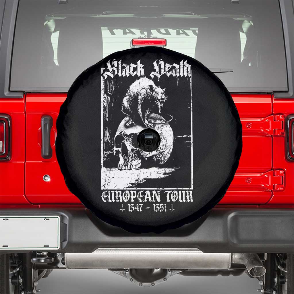 Black Death European Tour Spare Tire Cover Plague Rat Medieval History Skull Gothic - Wonder Print Shop