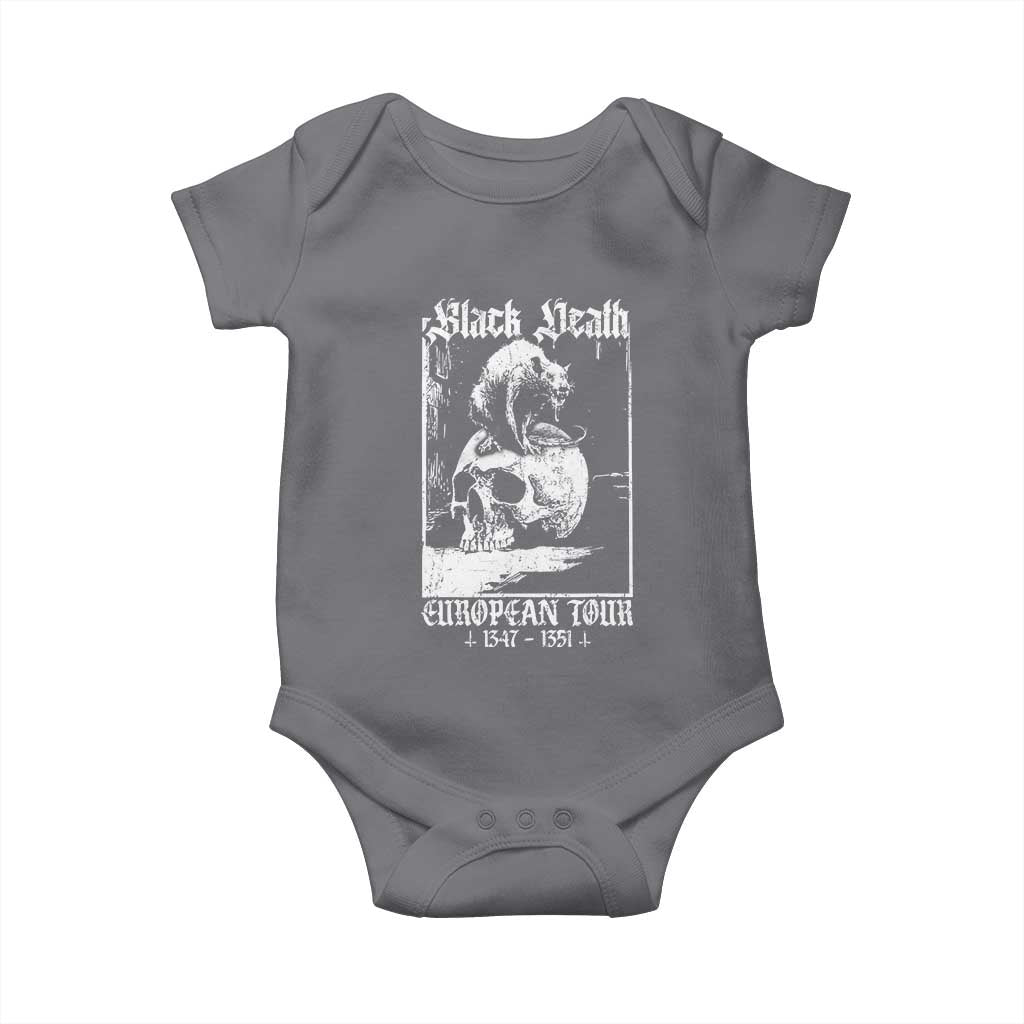 Black Death European Tour Baby Onesie Plague Rat Medieval History Skull Gothic - Wonder Print Shop