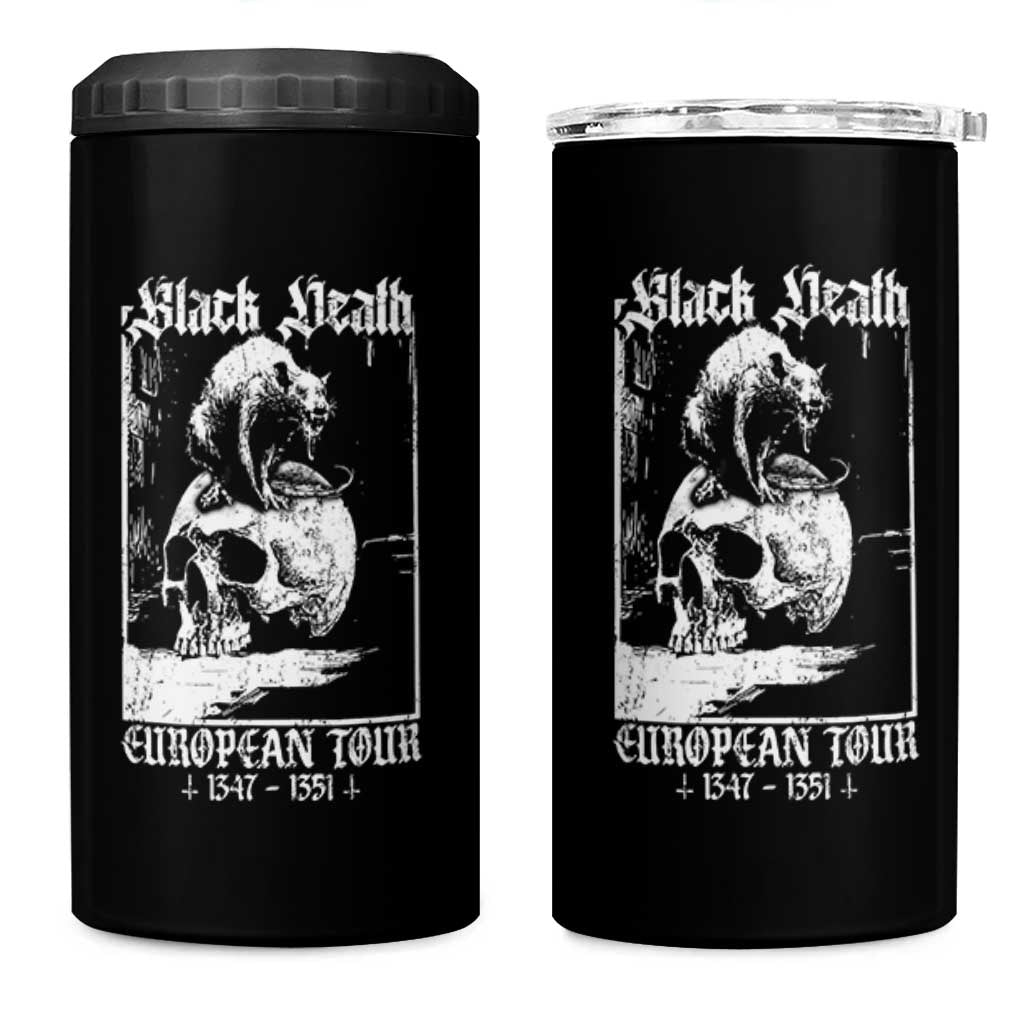 Black Death European Tour 4 in 1 Can Cooler Tumbler Plague Rat Medieval History Skull Gothic - Wonder Print Shop