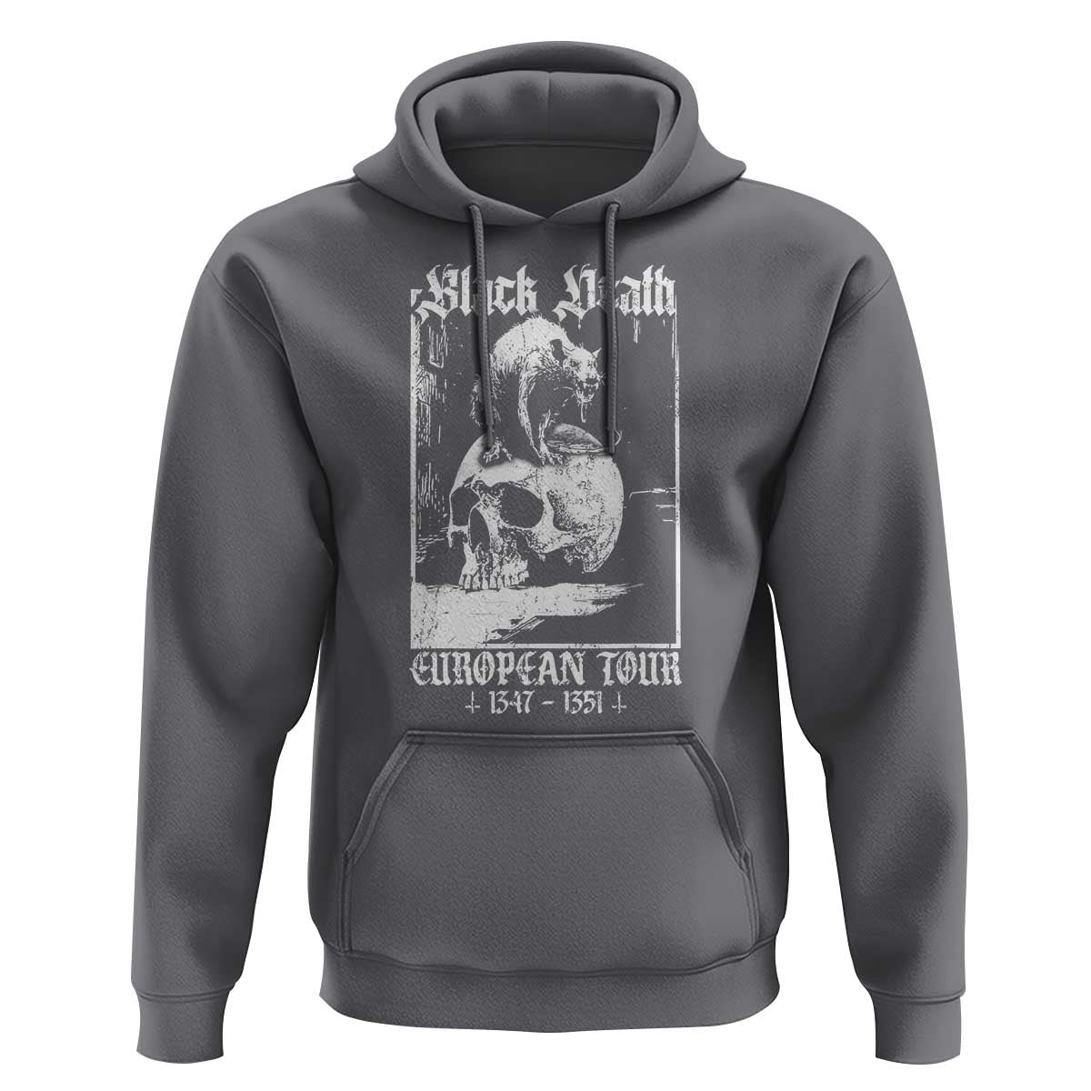 Black Death European Tour Hoodie Plague Rat Medieval History Skull Gothic - Wonder Print Shop