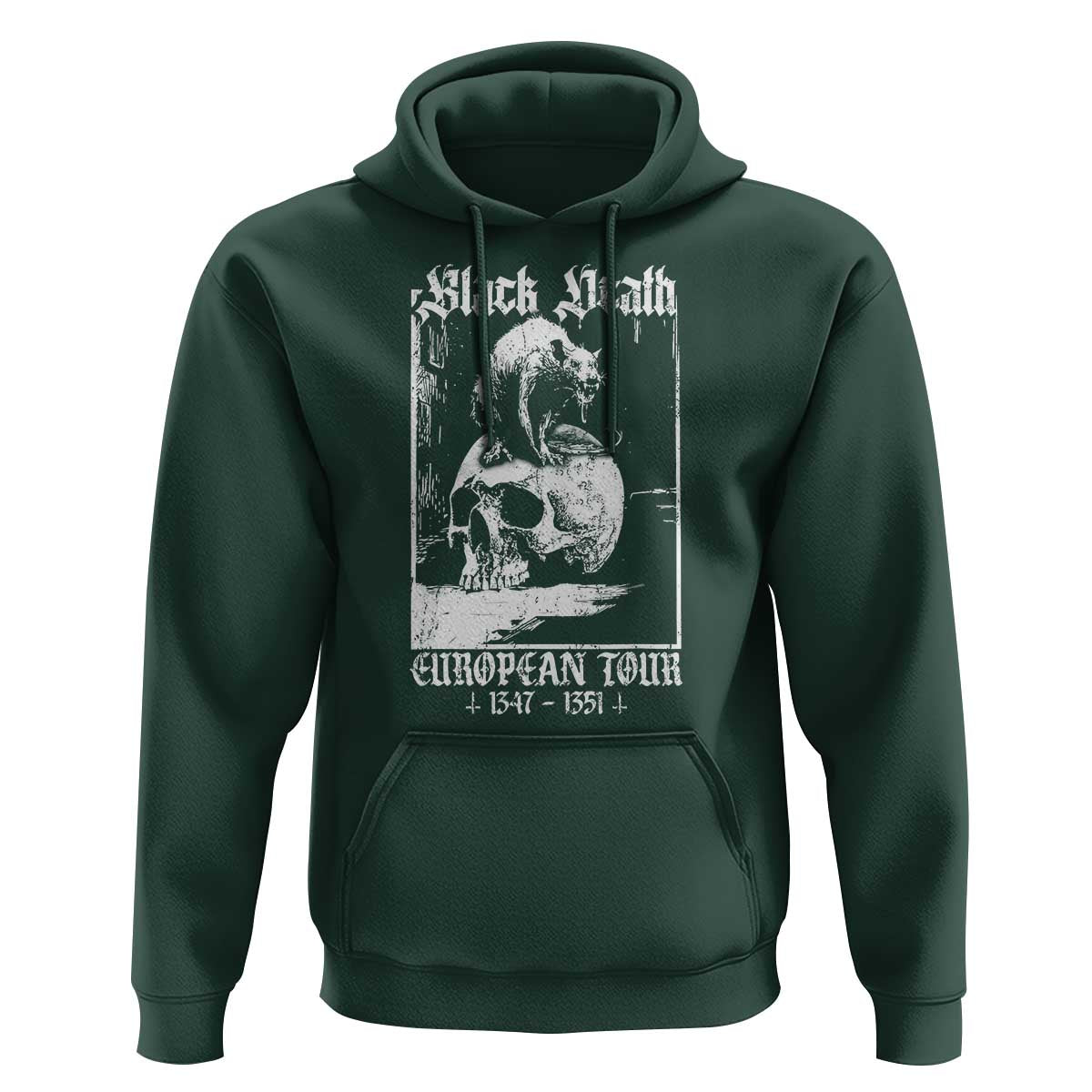 Black Death European Tour Hoodie Plague Rat Medieval History Skull Gothic - Wonder Print Shop