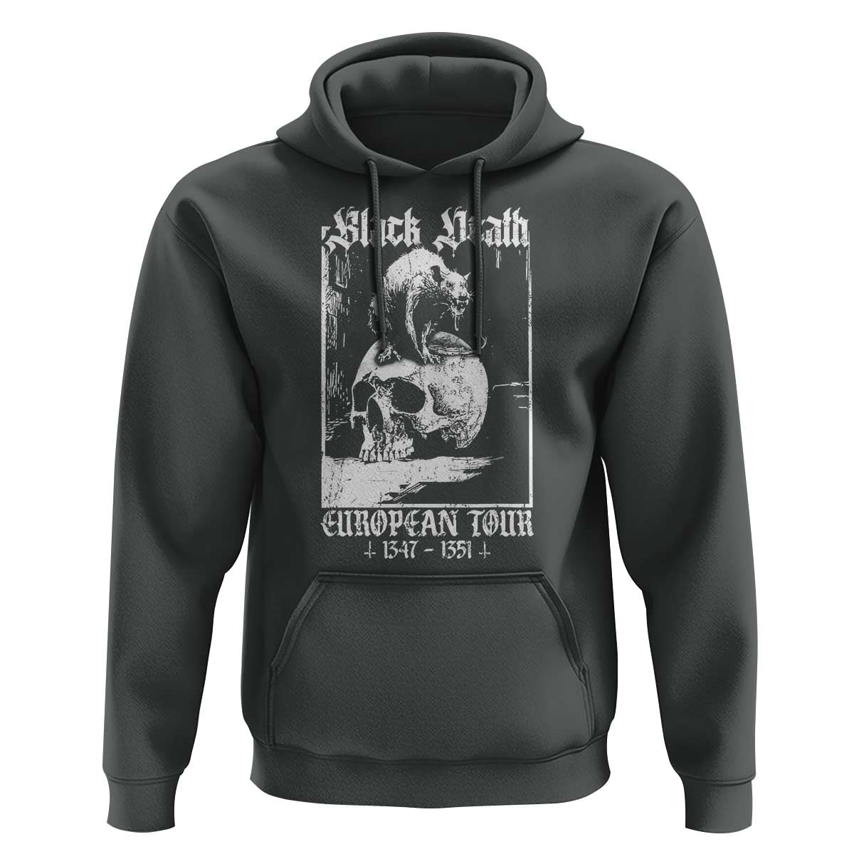 Black Death European Tour Hoodie Plague Rat Medieval History Skull Gothic - Wonder Print Shop