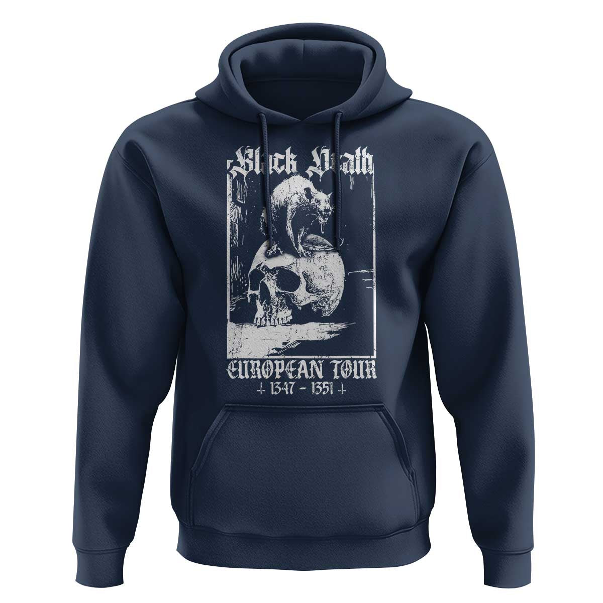 Black Death European Tour Hoodie Plague Rat Medieval History Skull Gothic - Wonder Print Shop