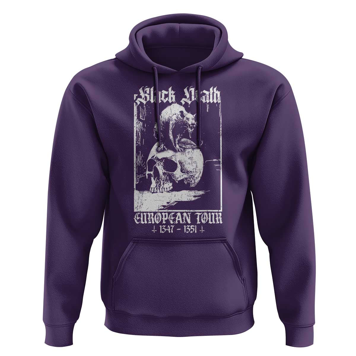 Black Death European Tour Hoodie Plague Rat Medieval History Skull Gothic - Wonder Print Shop