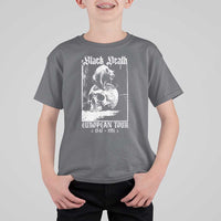 Black Death European Tour T Shirt For Kid Plague Rat Medieval History Skull Gothic - Wonder Print Shop