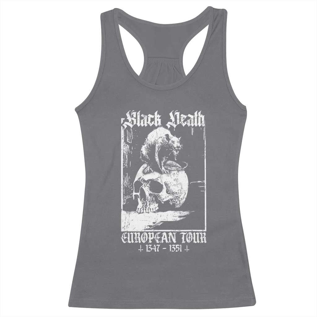 Black Death European Tour Racerback Tank Top Plague Rat Medieval History Skull Gothic - Wonder Print Shop