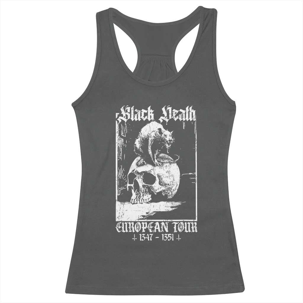 Black Death European Tour Racerback Tank Top Plague Rat Medieval History Skull Gothic - Wonder Print Shop