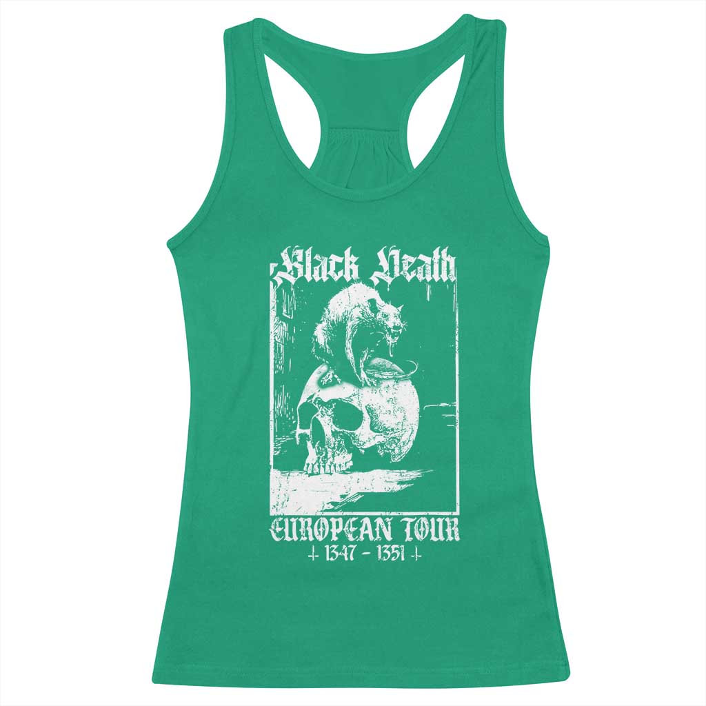 Black Death European Tour Racerback Tank Top Plague Rat Medieval History Skull Gothic - Wonder Print Shop