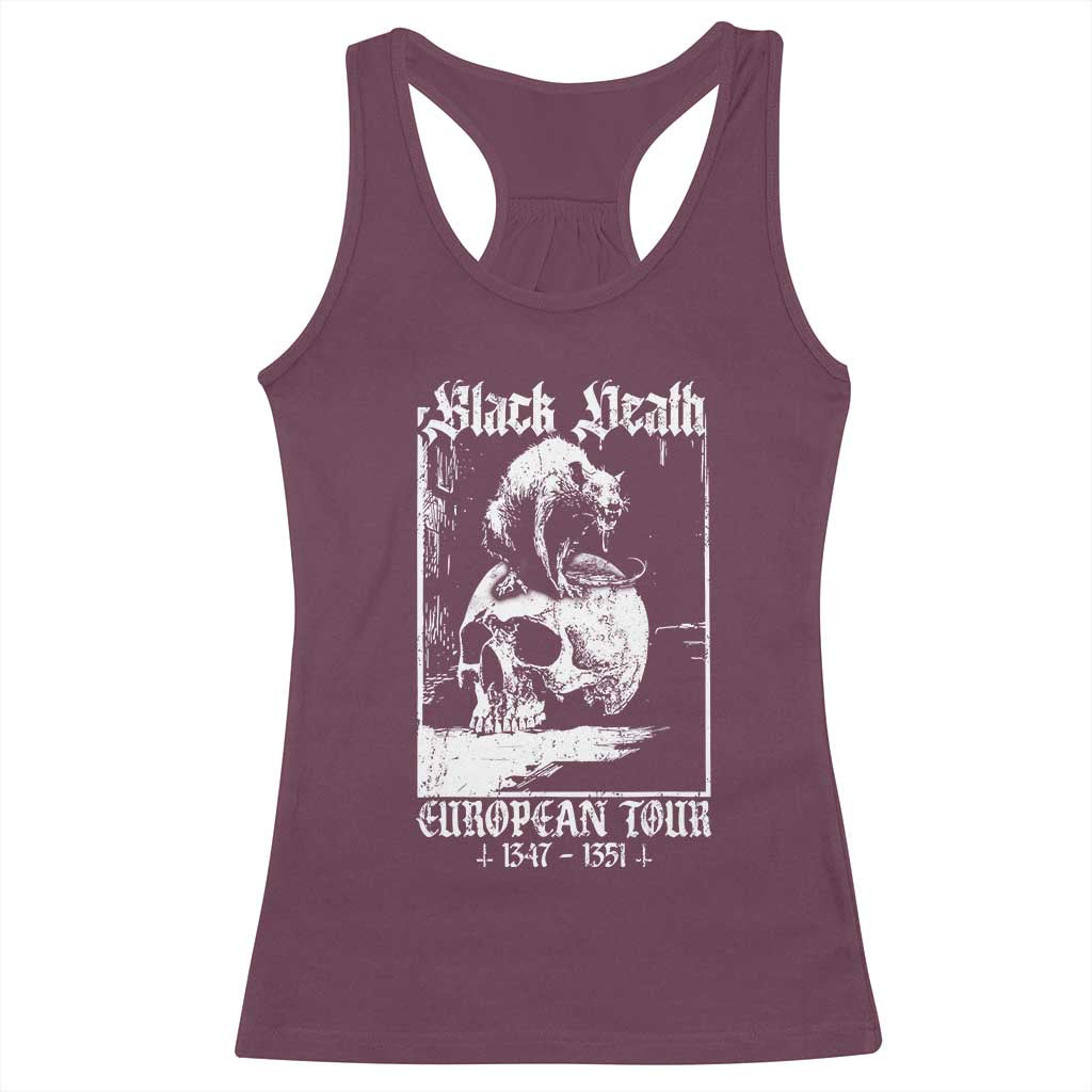 Black Death European Tour Racerback Tank Top Plague Rat Medieval History Skull Gothic - Wonder Print Shop