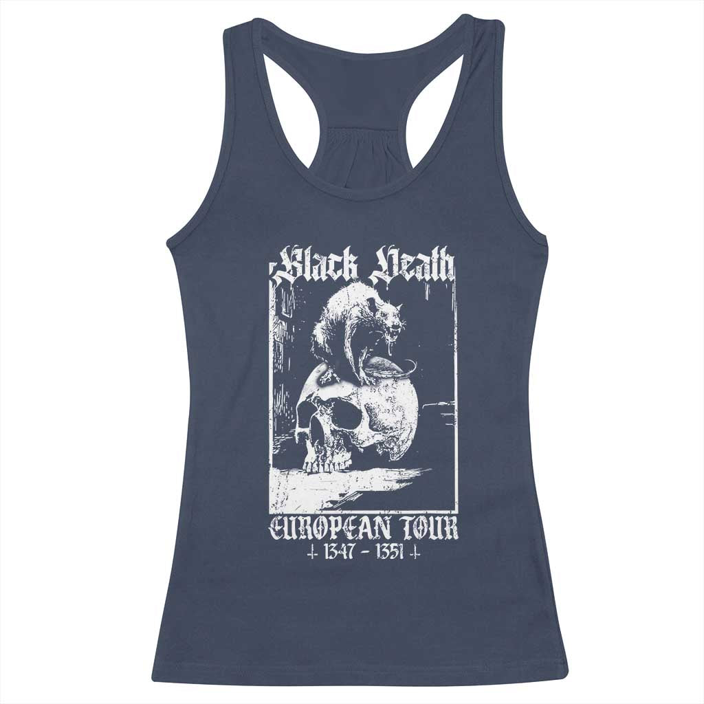 Black Death European Tour Racerback Tank Top Plague Rat Medieval History Skull Gothic - Wonder Print Shop