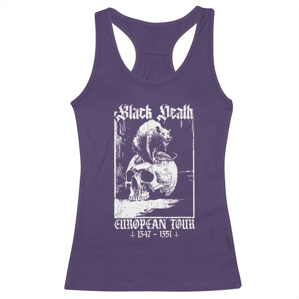 Black Death European Tour Racerback Tank Top Plague Rat Medieval History Skull Gothic - Wonder Print Shop