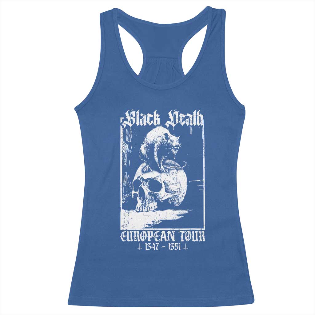 Black Death European Tour Racerback Tank Top Plague Rat Medieval History Skull Gothic - Wonder Print Shop