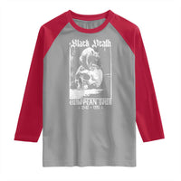 Black Death European Tour Raglan Shirt Plague Rat Medieval History Skull Gothic - Wonder Print Shop