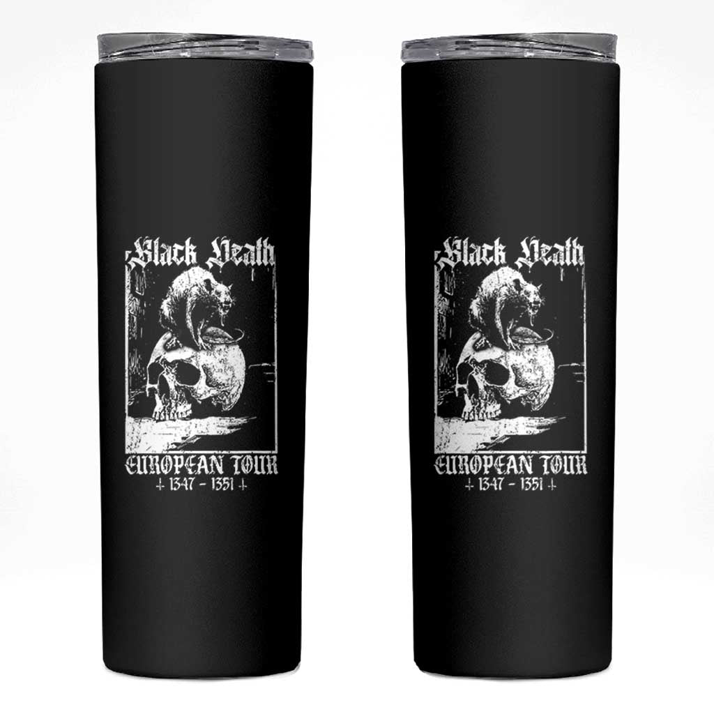 Black Death European Tour Skinny Tumbler Plague Rat Medieval History Skull Gothic - Wonder Print Shop