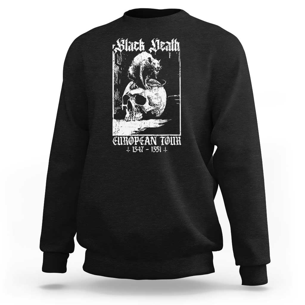 Black Death European Tour Sweatshirt Plague Rat Medieval History Skull Gothic - Wonder Print Shop