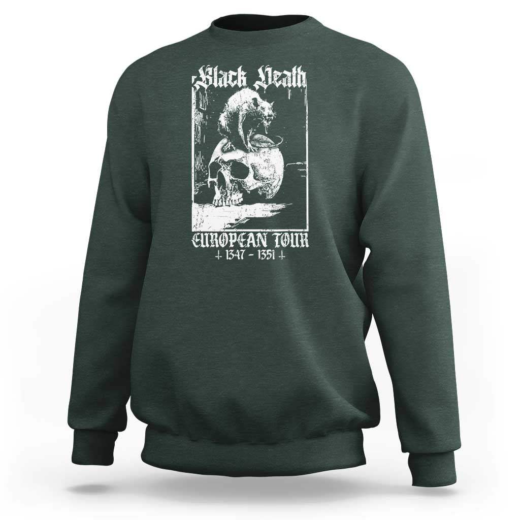 Black Death European Tour Sweatshirt Plague Rat Medieval History Skull Gothic - Wonder Print Shop