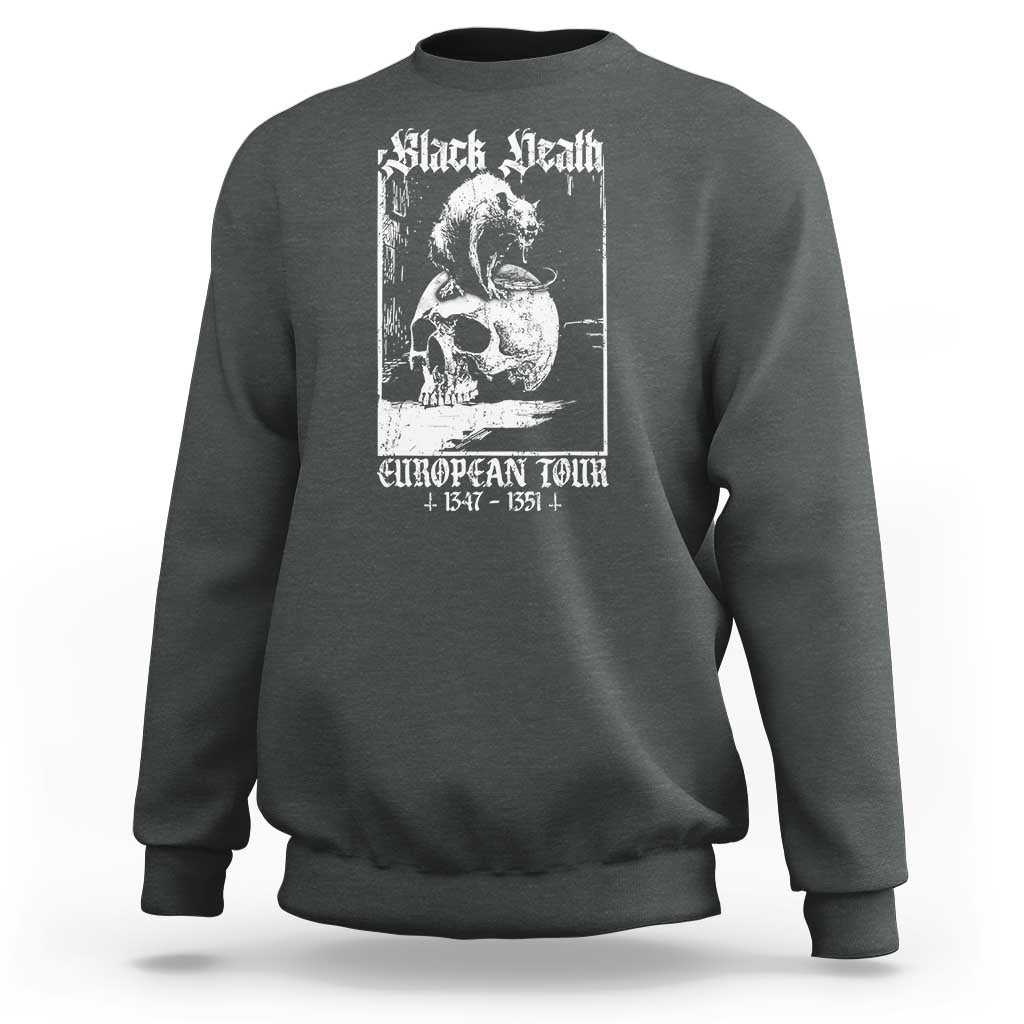 Black Death European Tour Sweatshirt Plague Rat Medieval History Skull Gothic - Wonder Print Shop