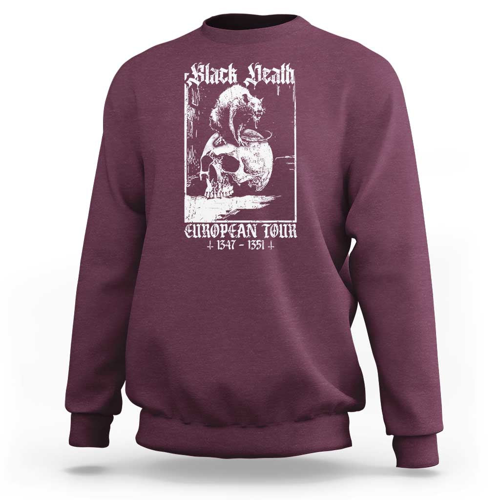 Black Death European Tour Sweatshirt Plague Rat Medieval History Skull Gothic - Wonder Print Shop
