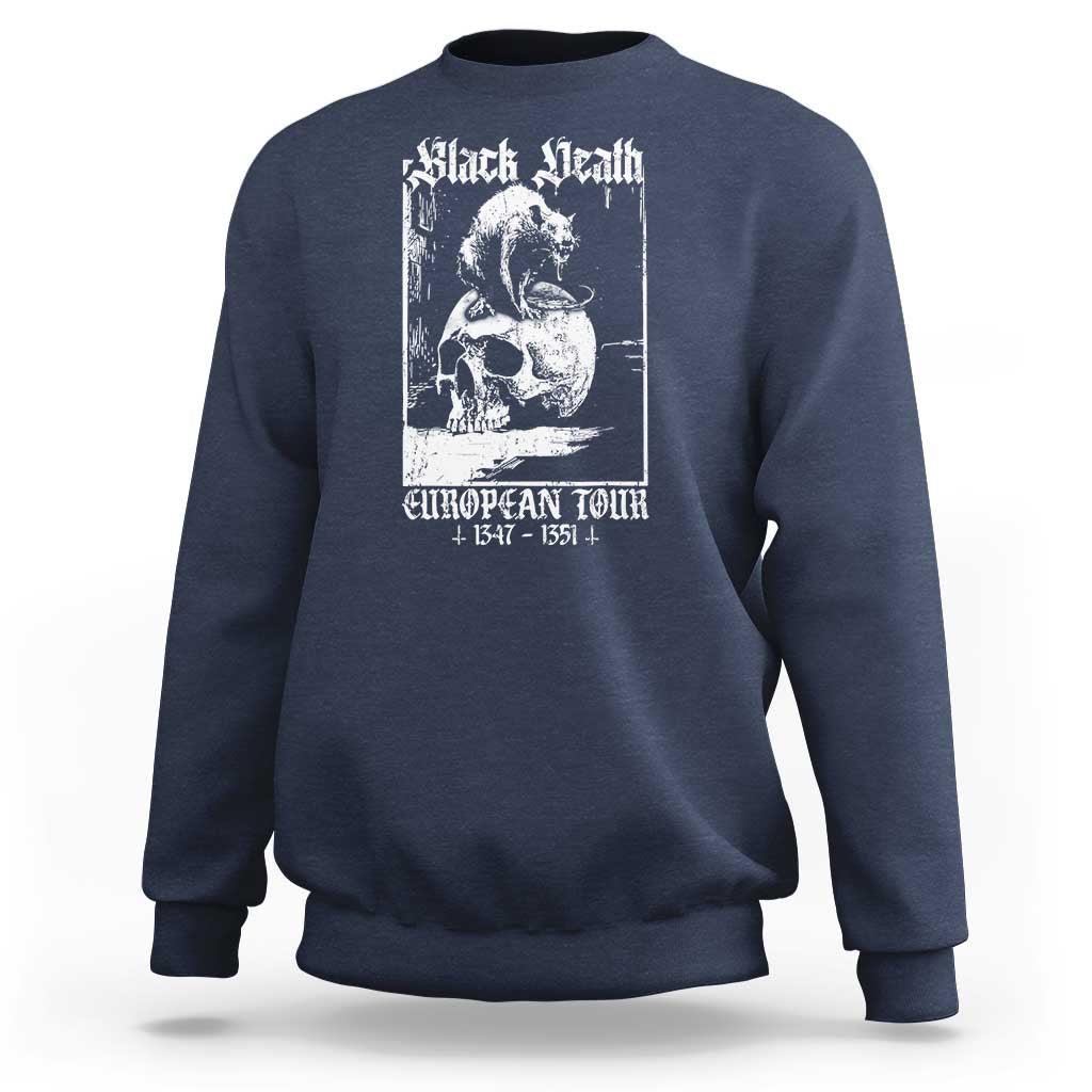 Black Death European Tour Sweatshirt Plague Rat Medieval History Skull Gothic - Wonder Print Shop