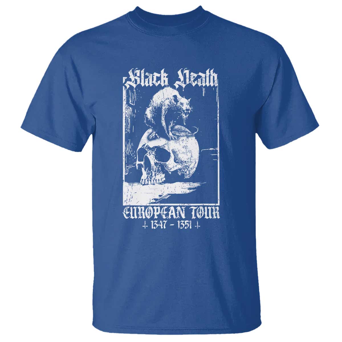 Black Death European Tour T Shirt Plague Rat Medieval History Skull Gothic - Wonder Print Shop