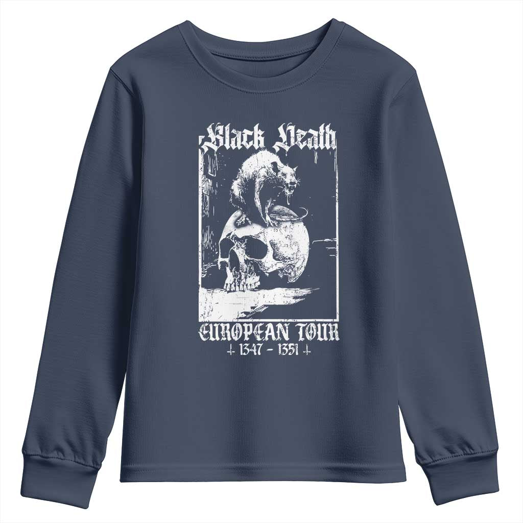 Black Death European Tour Youth Sweatshirt Plague Rat Medieval History Skull Gothic - Wonder Print Shop