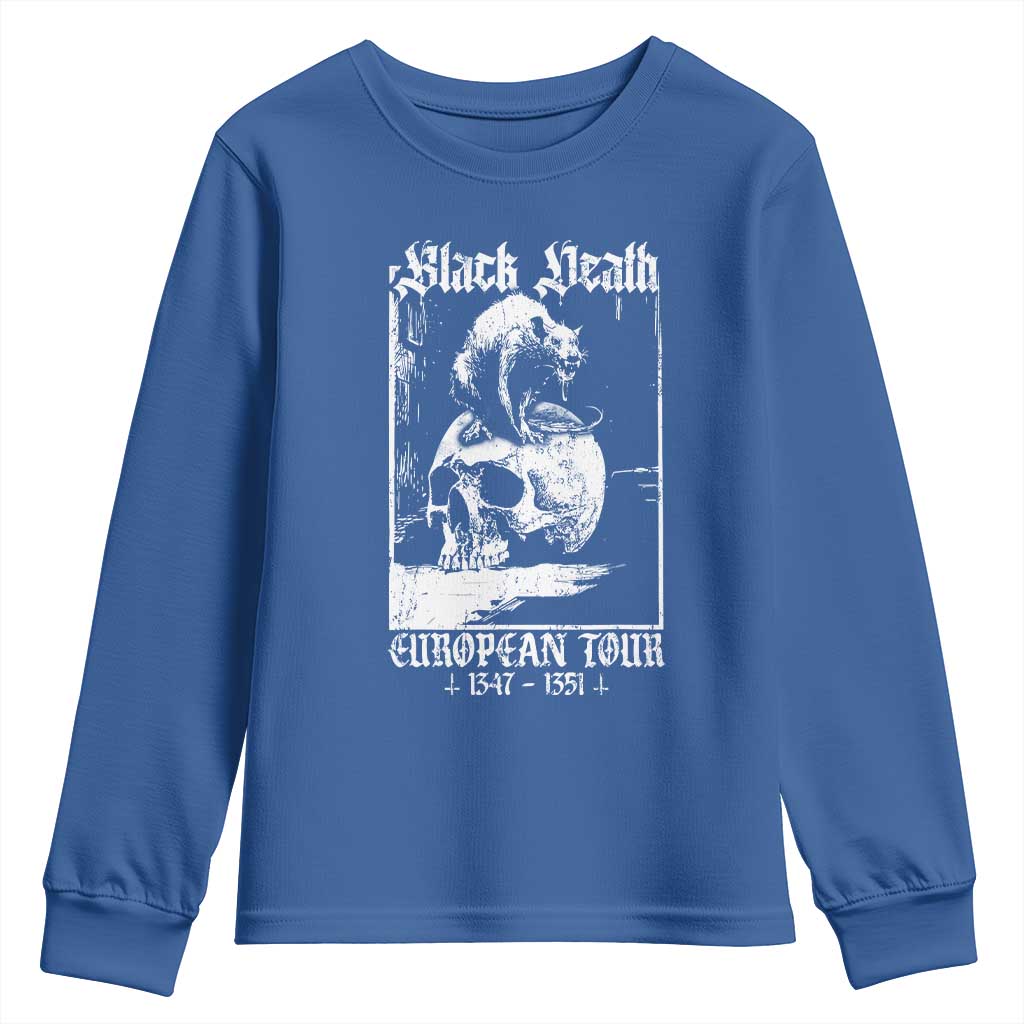 Black Death European Tour Youth Sweatshirt Plague Rat Medieval History Skull Gothic - Wonder Print Shop