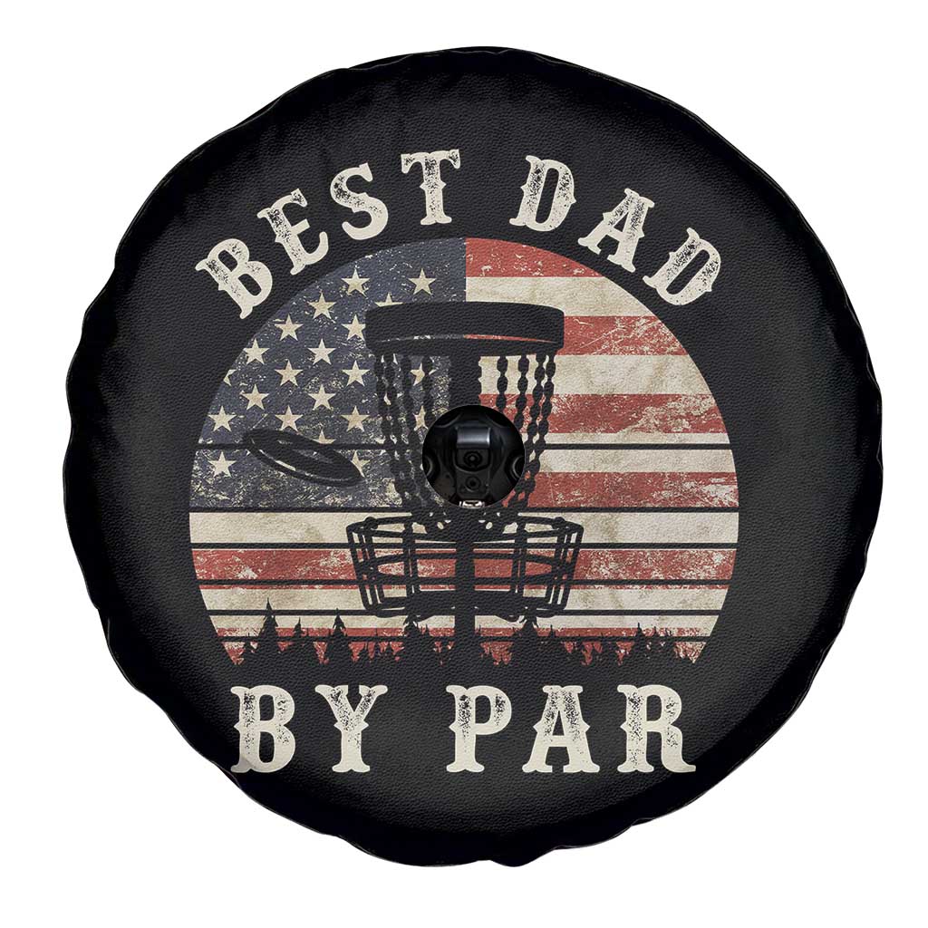 Funny Disc Golf Dad Best Dad By Par Spare Tire Cover Vintage American Flag Fathers Day