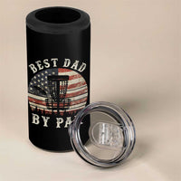 Funny Disc Golf Dad Best Dad By Par 4 in 1 Can Cooler Tumbler Vintage American Flag Fathers Day