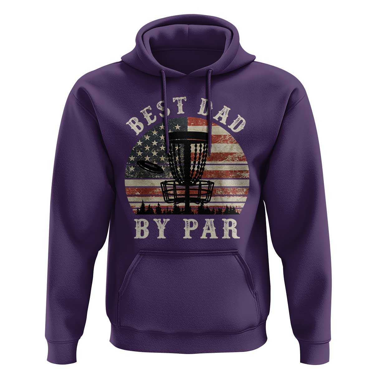 Funny Disc Golf Dad Best Dad By Par Hoodie Vintage American Flag Fathers Day