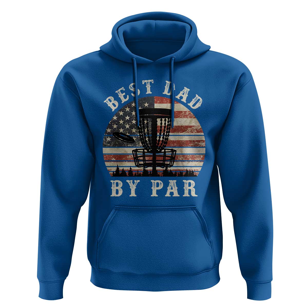 Funny Disc Golf Dad Best Dad By Par Hoodie Vintage American Flag Fathers Day