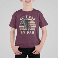 Funny Disc Golf Dad Best Dad By Par T Shirt For Kid Vintage American Flag Fathers Day