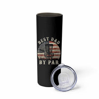Funny Disc Golf Dad Best Dad By Par Skinny Tumbler Vintage American Flag Fathers Day