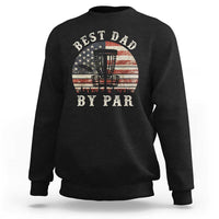 Funny Disc Golf Dad Best Dad By Par Sweatshirt Vintage American Flag Fathers Day