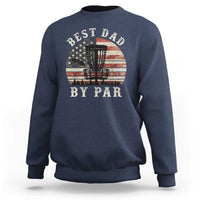 Funny Disc Golf Dad Best Dad By Par Sweatshirt Vintage American Flag Fathers Day