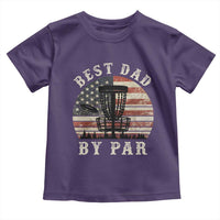 Funny Disc Golf Dad Best Dad By Par Toddler T Shirt Vintage American Flag Fathers Day