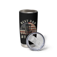 Funny Disc Golf Dad Best Dad By Par Tumbler Cup Vintage American Flag Fathers Day