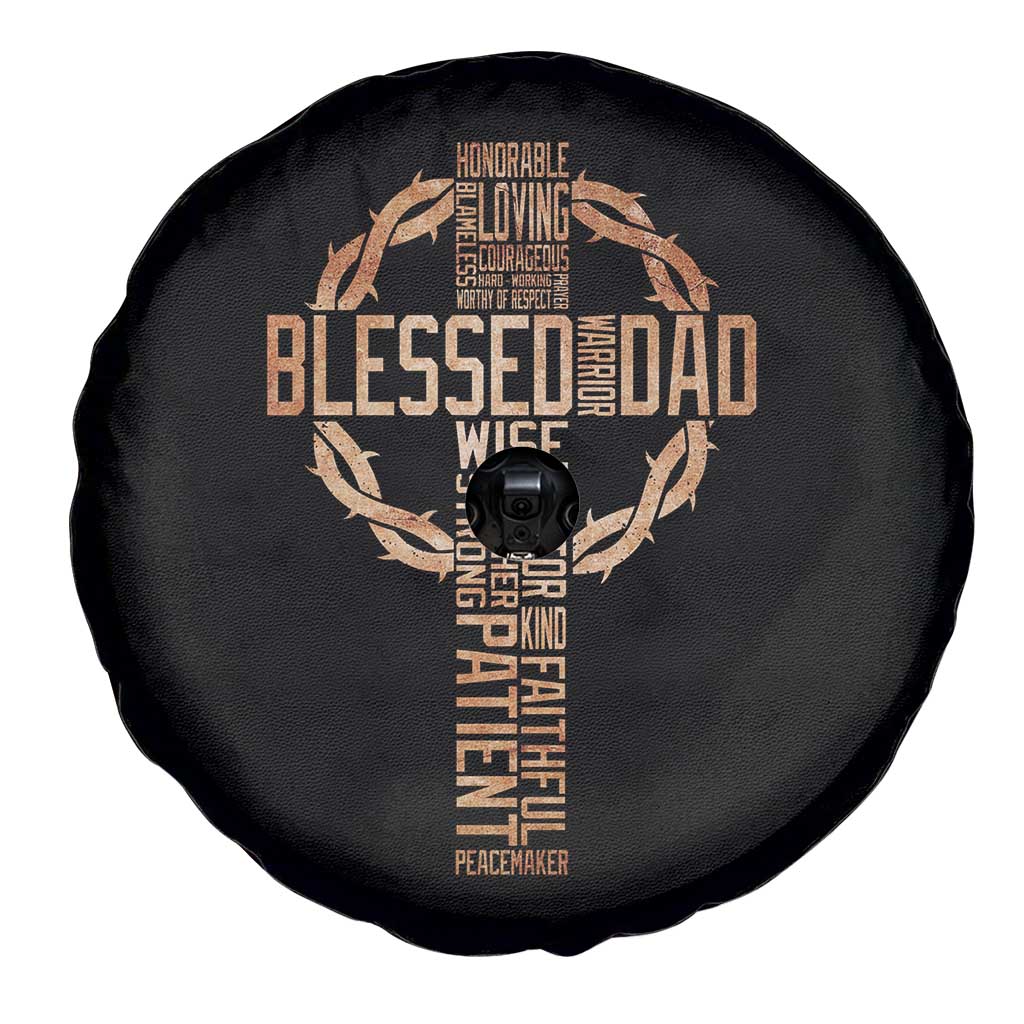 Blessed Dad Christian Spare Tire Cover Religious Cross Fathers Day