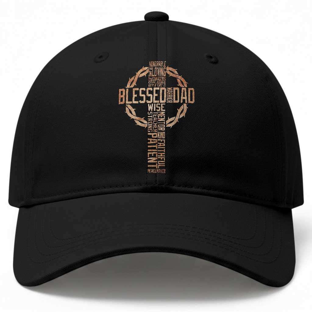 Blessed Dad Christian Baseball Cap Religious Cross Fathers Day