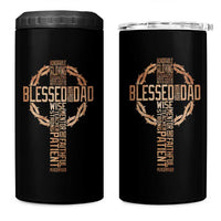 Blessed Dad Christian 4 in 1 Can Cooler Tumbler Religious Cross Fathers Day