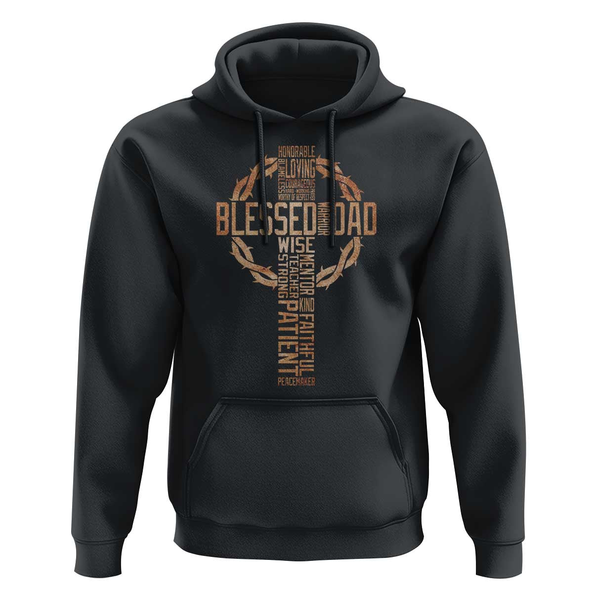 Blessed Dad Christian Hoodie Religious Cross Fathers Day