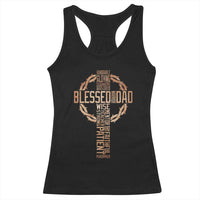 Blessed Dad Christian Racerback Tank Top Religious Cross Fathers Day