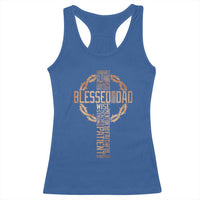 Blessed Dad Christian Racerback Tank Top Religious Cross Fathers Day
