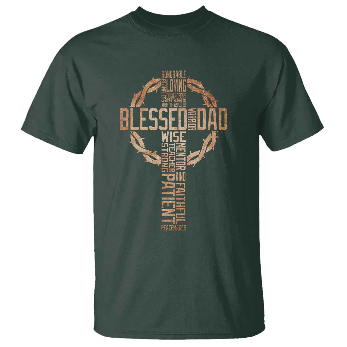 Blessed Dad Christian T Shirt Religious Cross Fathers Day