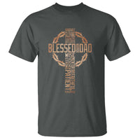 Blessed Dad Christian T Shirt Religious Cross Fathers Day